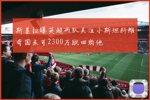 斯基拉曝英超两队关注小斯坦科维奇国米可2300万欧回购他